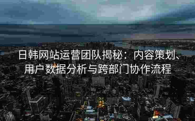 日韩网站运营团队揭秘：内容策划、用户数据分析与跨部门协作流程