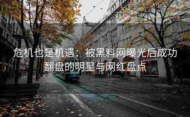 危机也是机遇：被黑料网曝光后成功翻盘的明星与网红盘点