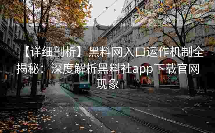 【详细剖析】黑料网入口运作机制全揭秘：深度解析黑料社app下载官网现象