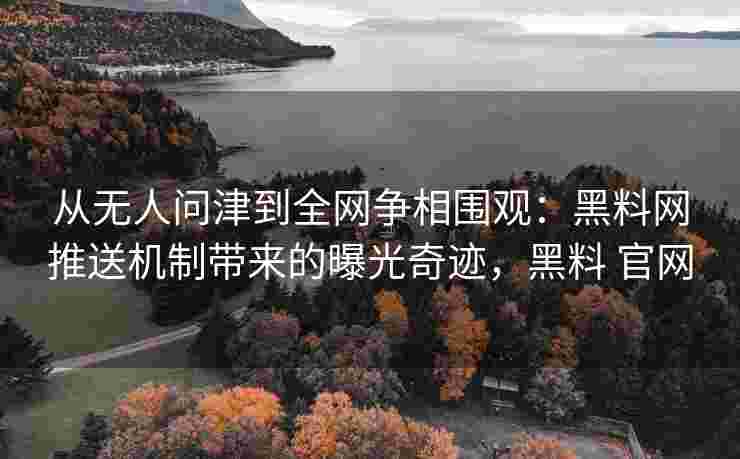 从无人问津到全网争相围观：黑料网推送机制带来的曝光奇迹，黑料 官网