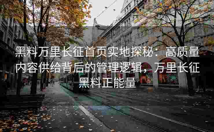 黑料万里长征首页实地探秘：高质量内容供给背后的管理逻辑，万里长征黑料正能量